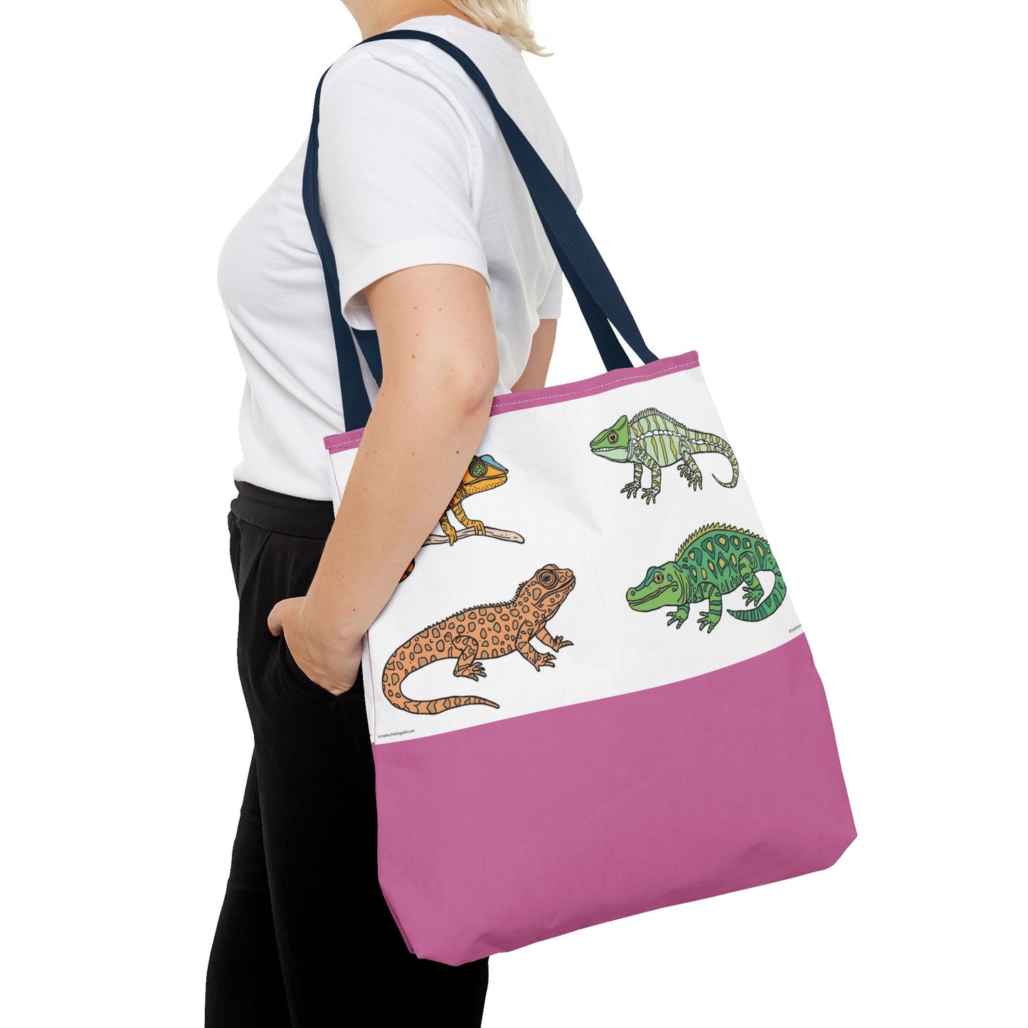 Colorful Lizard Tote Bag, Reptile Lover Gift, Eco-Friendly Shopping Bag, Beach Bag, Animal Print Purse