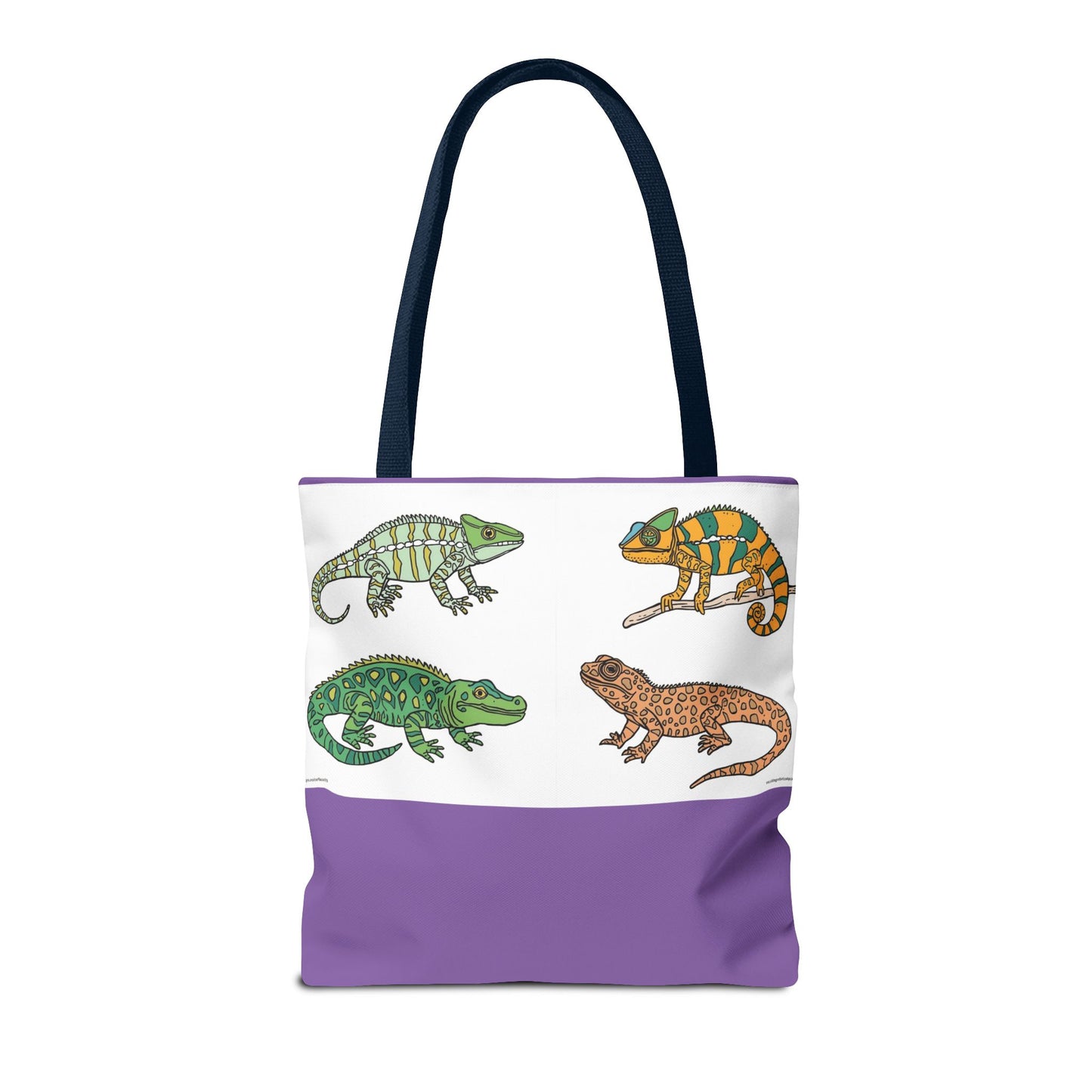Reptile tote bag with colorful lizard print for beach and shopping
