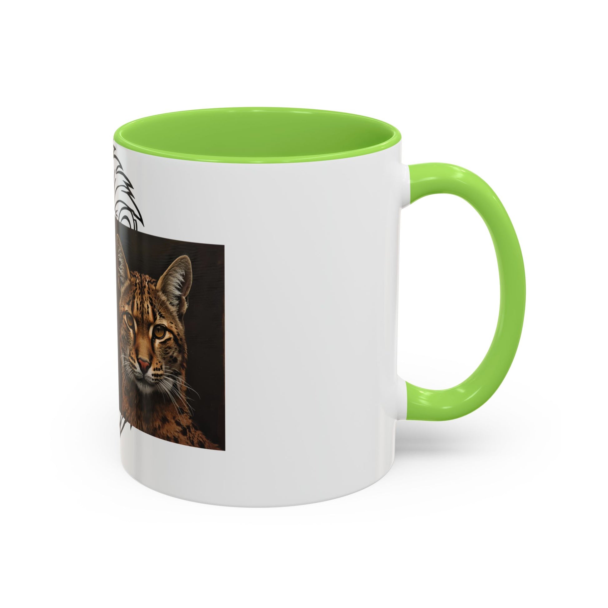 Two-tone cat mug with colorful design for cat lovers in 11oz and 15oz