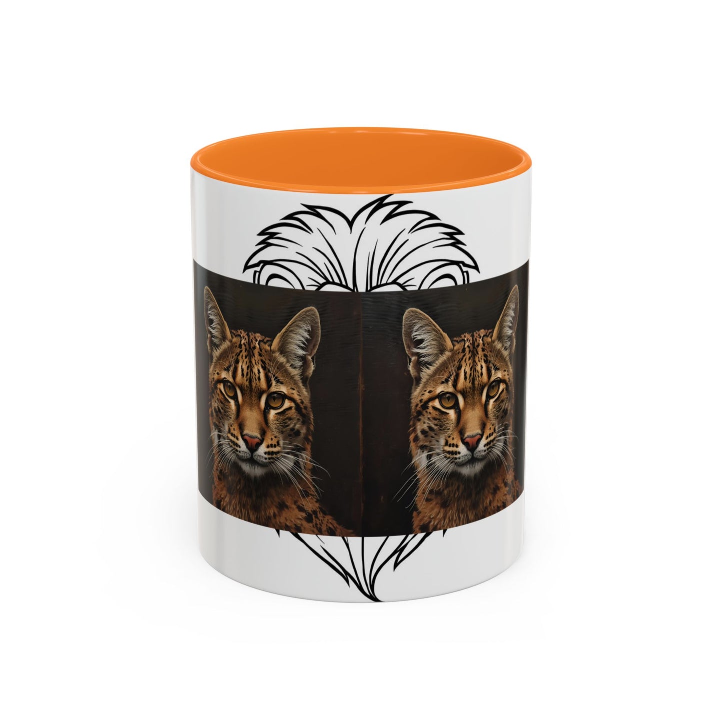 Two-tone cat mug with colorful design for cat lovers in 11oz and 15oz
