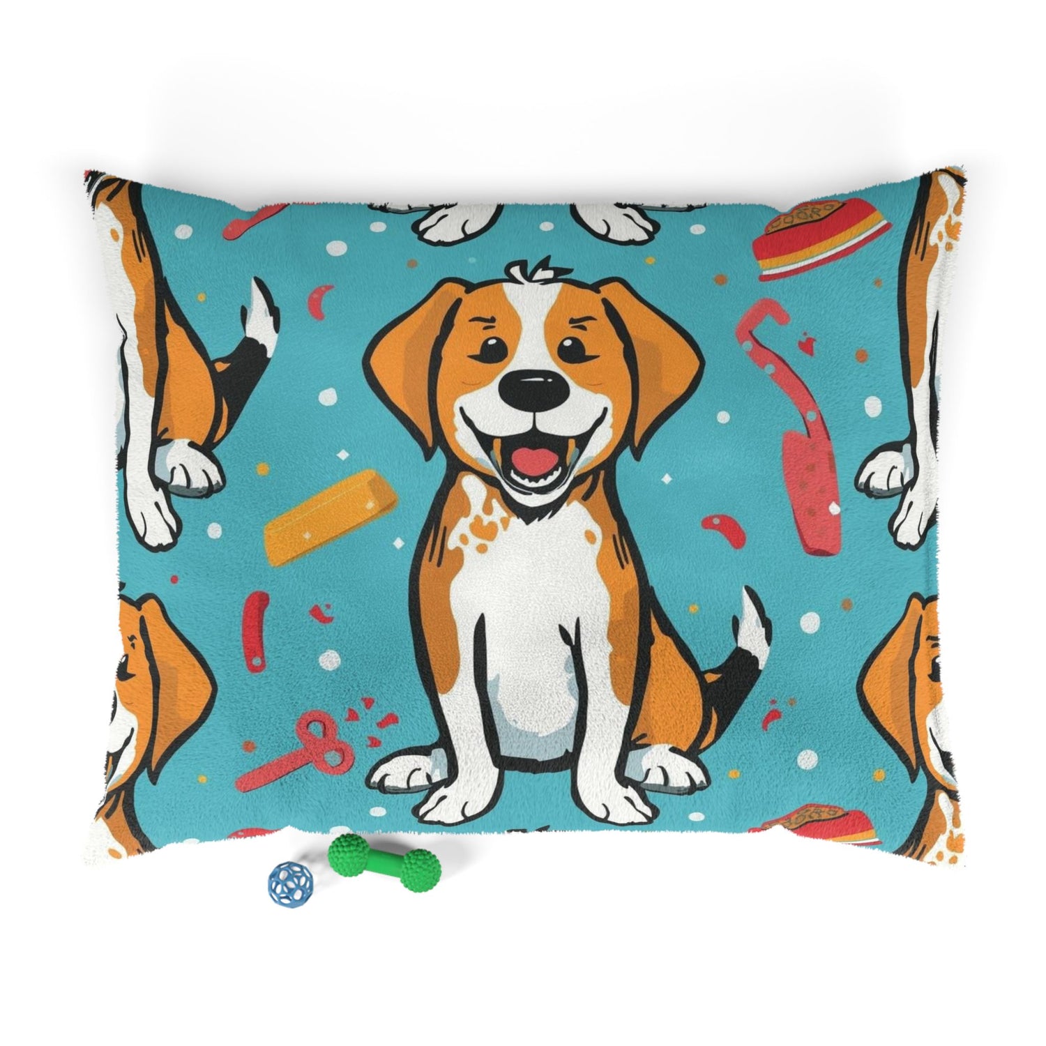 Colorful dog bed pillow for puppies and small dogs with plush cushion