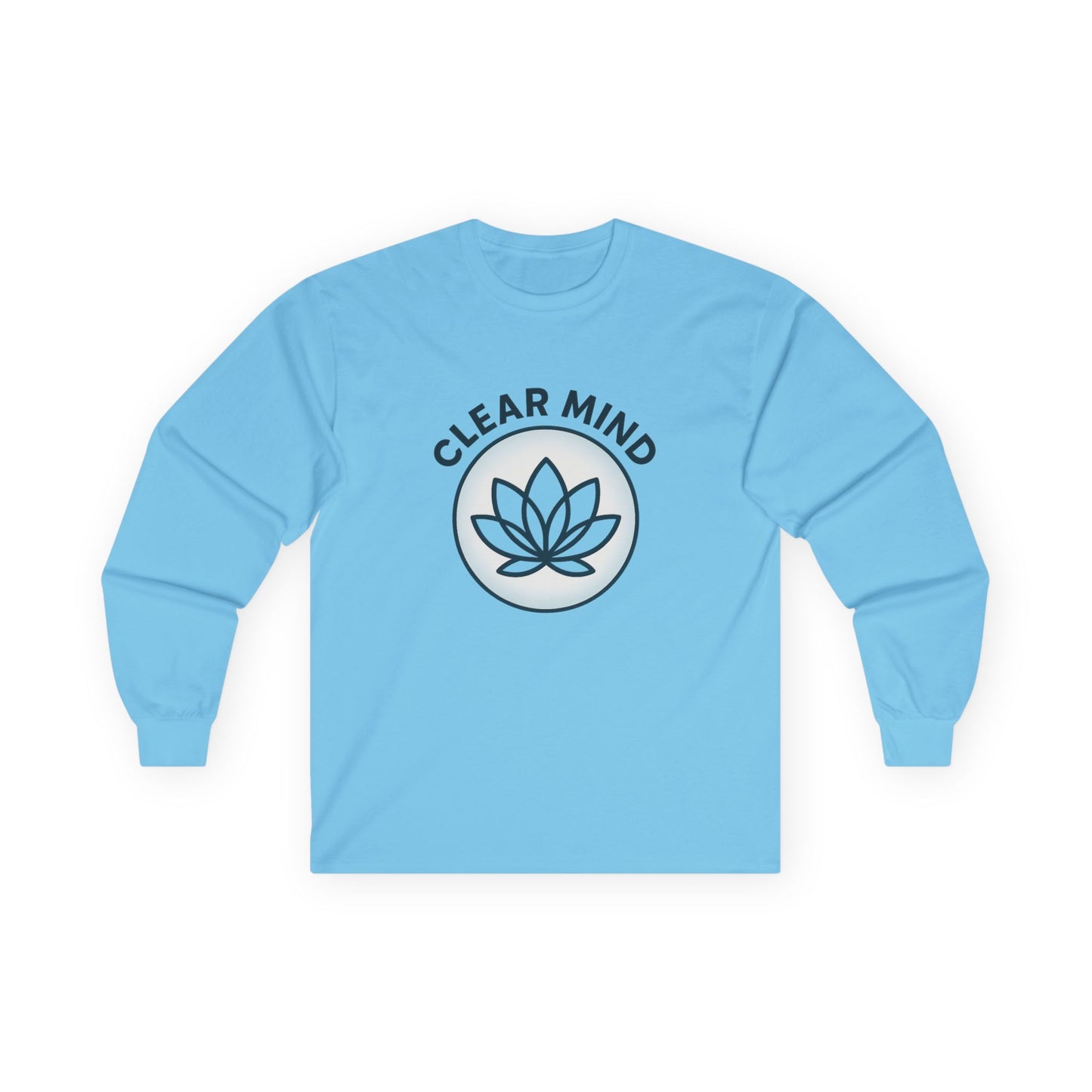 Clear mind meditation long sleeve shirt for yogis and wellness