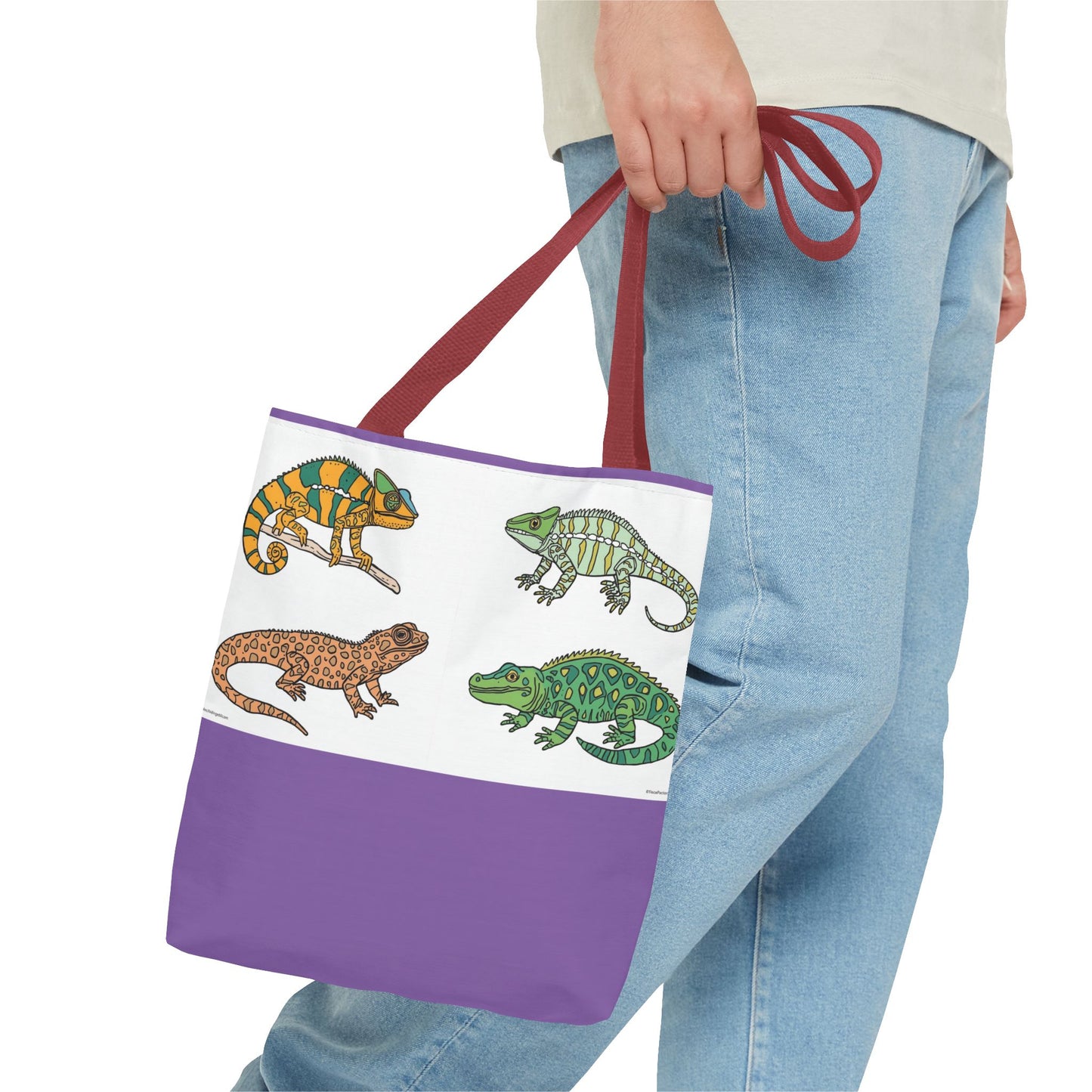 Colorful Lizard Tote Bag, Reptile Lover Gift, Eco-Friendly Shopping Bag, Beach Bag, Animal Print Purse
