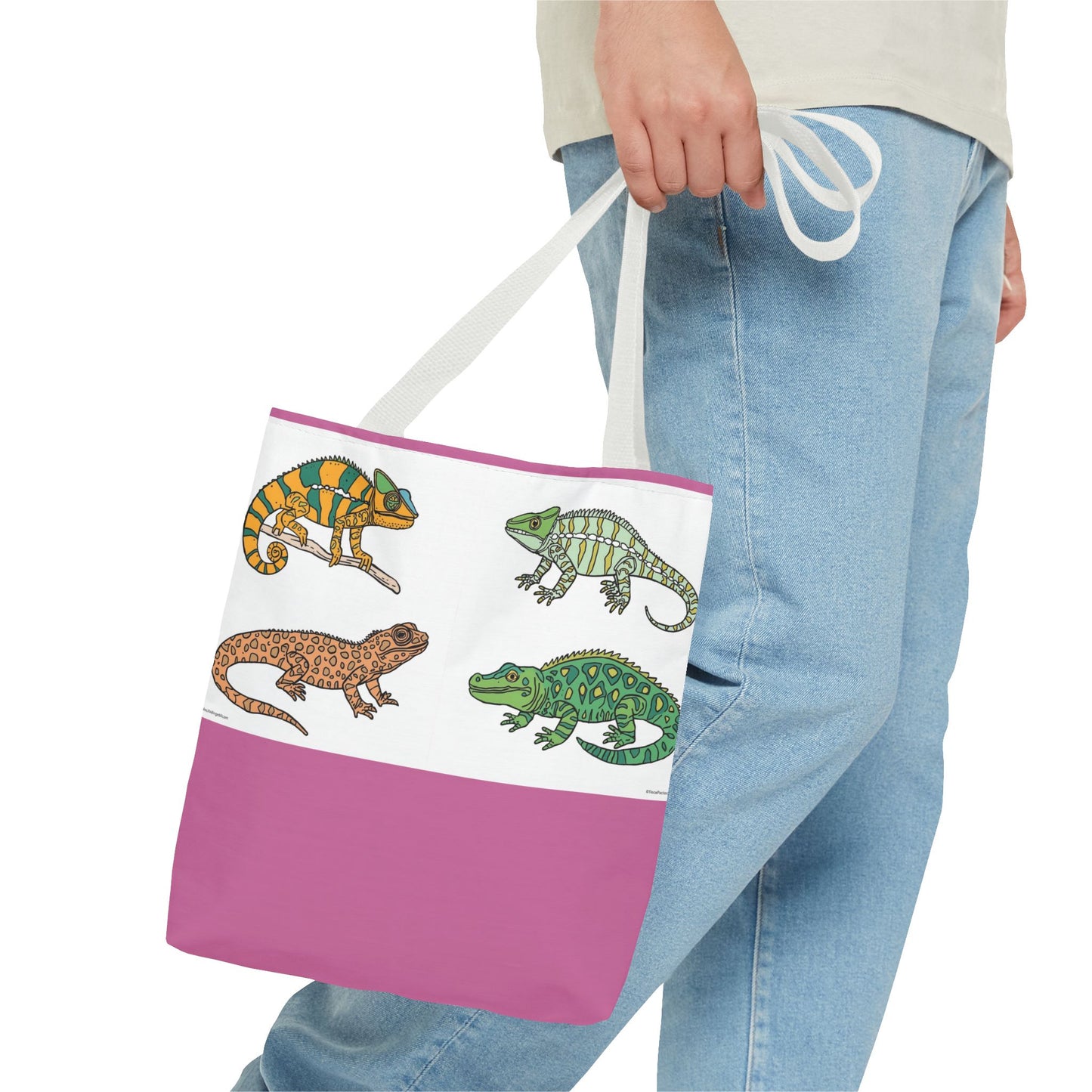 Colorful Lizard Tote Bag, Reptile Lover Gift, Eco-Friendly Shopping Bag, Beach Bag, Animal Print Purse