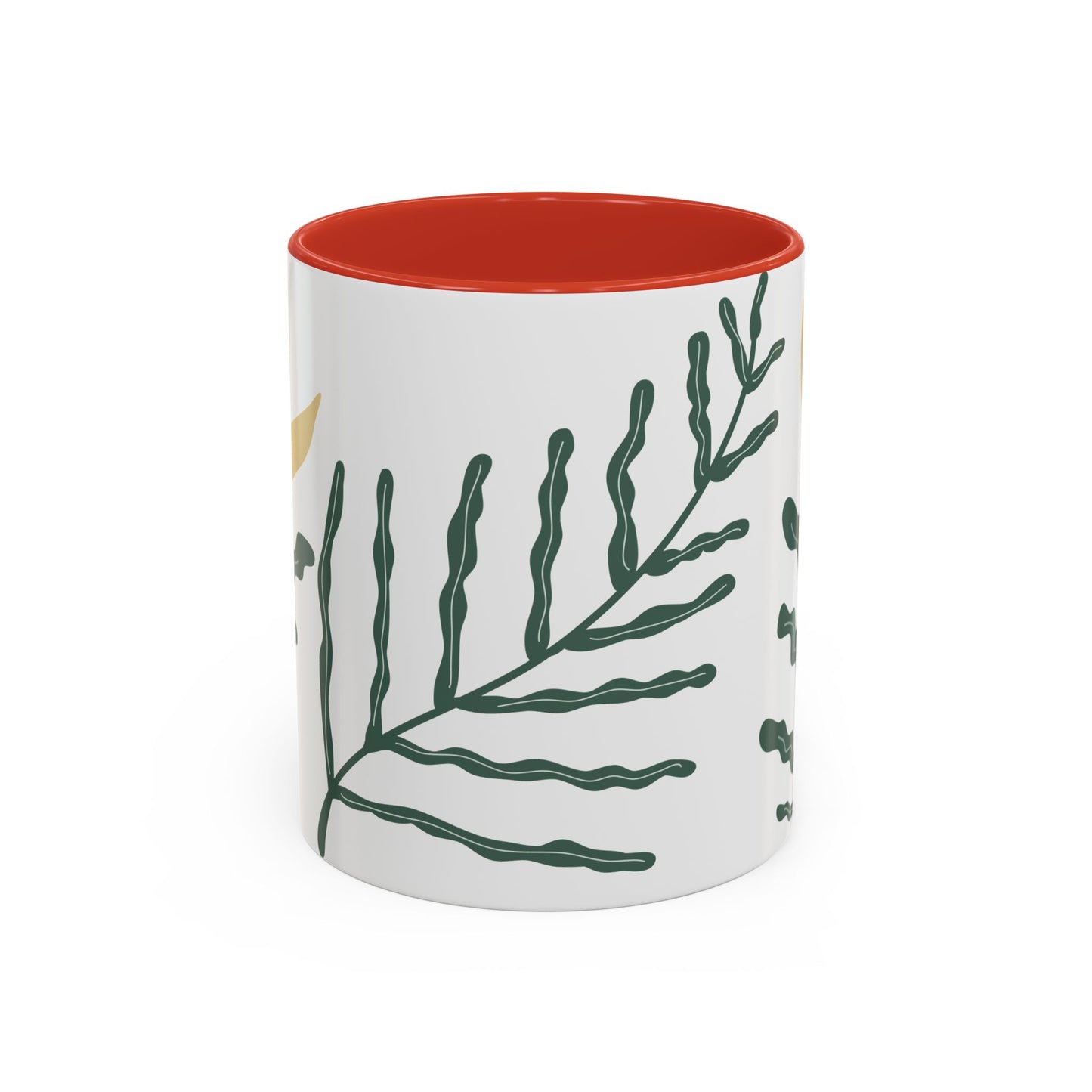 Botanical accent mug dishwasher safe ceramic gift for plant enthusiasts