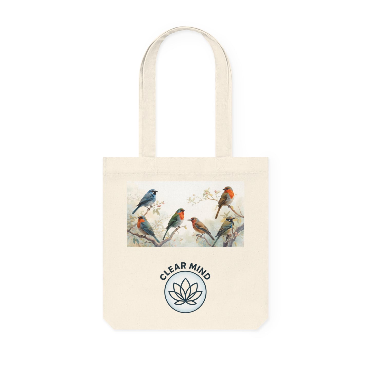 Nature-Inspired Woven Tote Bag | Clear Mind Design | Eco-Friendly Carryall, Shopping Bag, Bird Lover Gift, Gardening Tote, Boho Bag