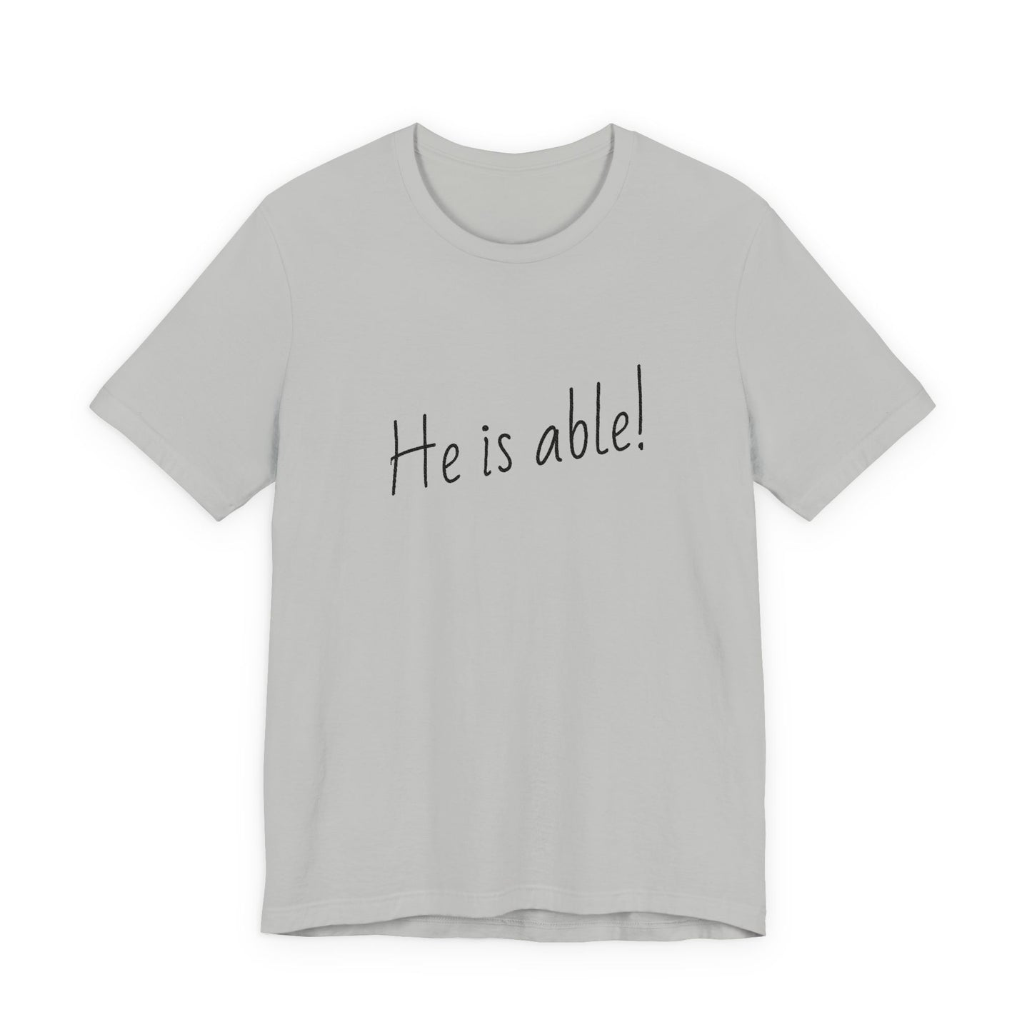 Faith-based jersey tee with inspirational message for believers