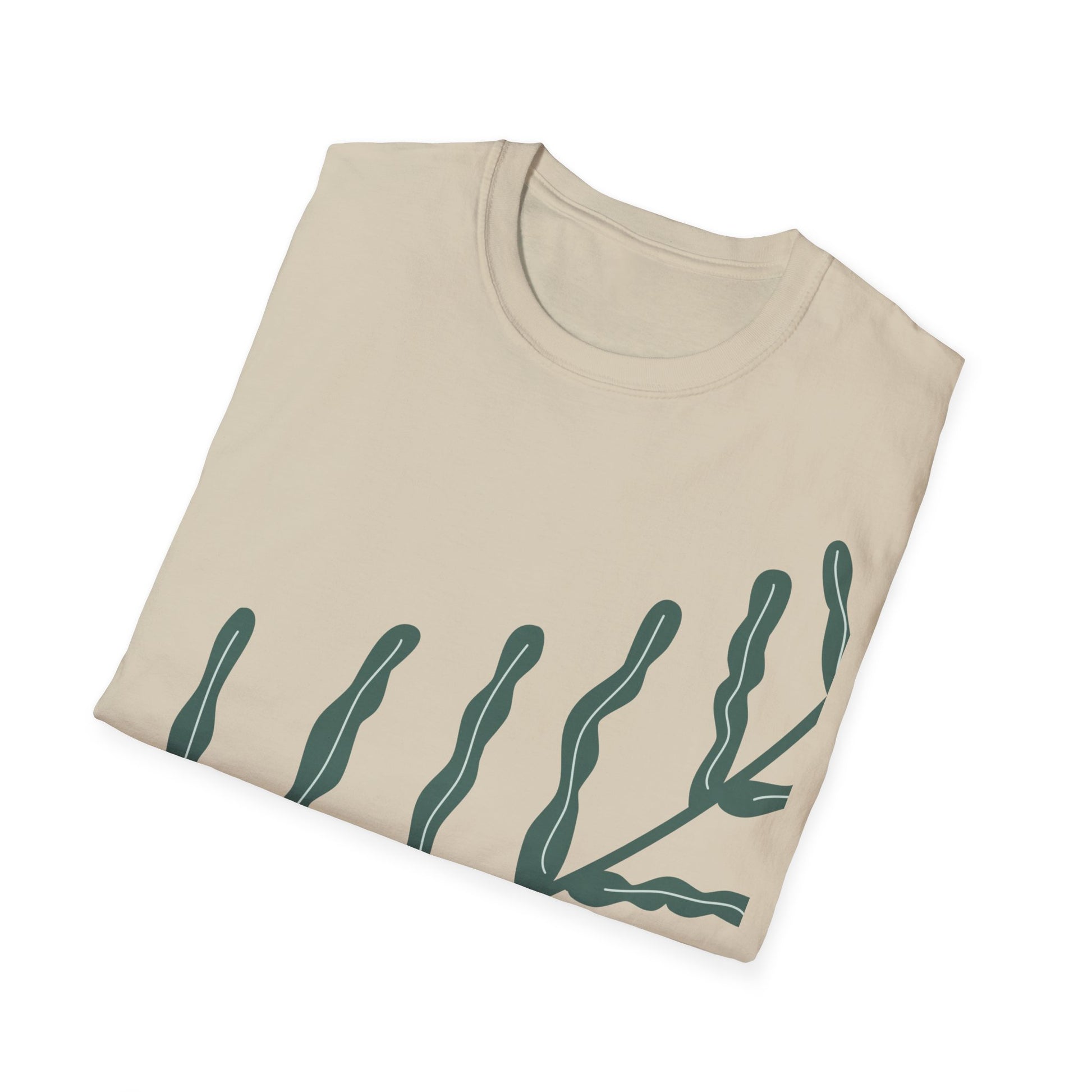 Folded comfortable botanical print shirt with floral pattern eco-conscious fashion