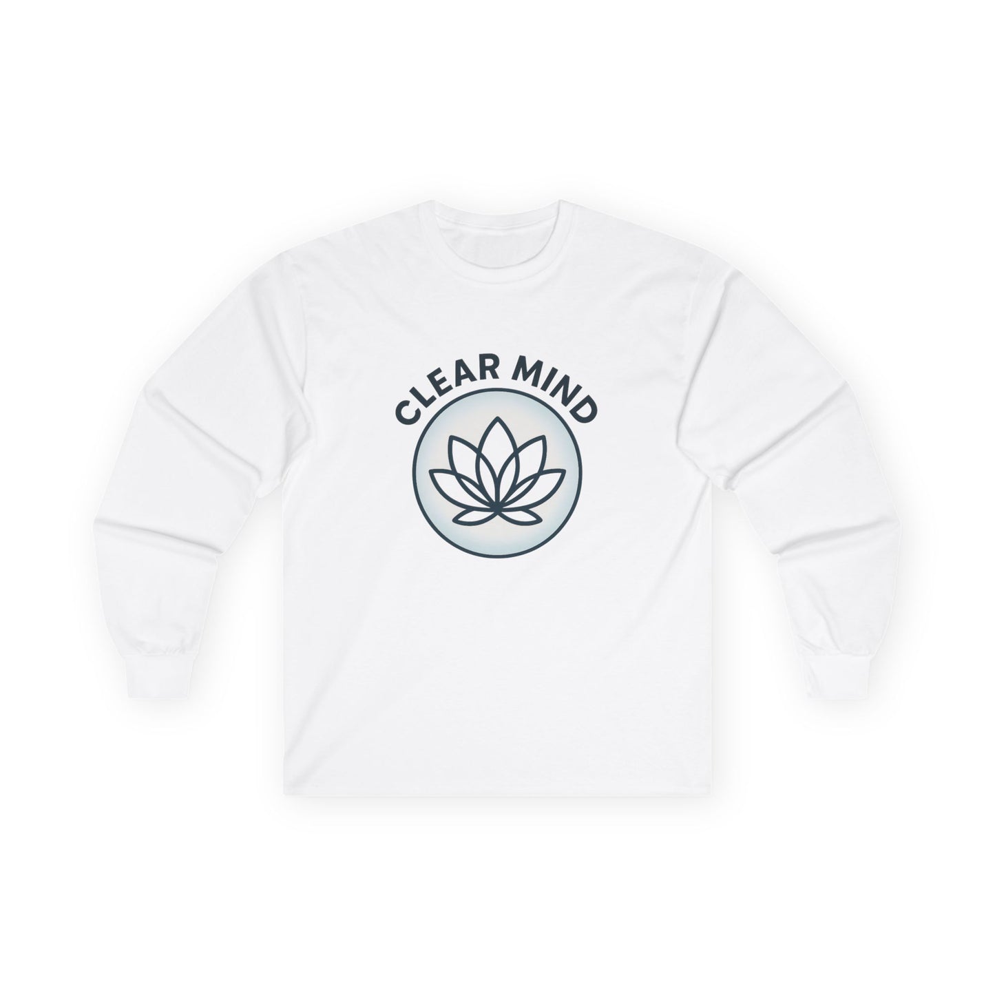 Clear mind meditation long sleeve shirt for yogis and wellness