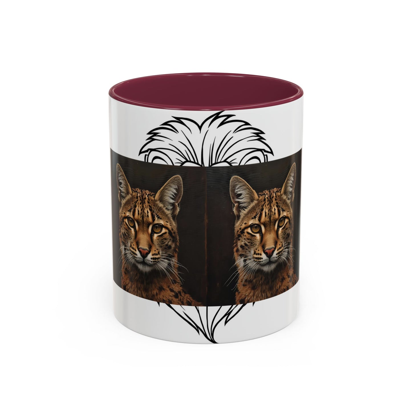 Two-tone cat mug with colorful design for cat lovers in 11oz and 15oz