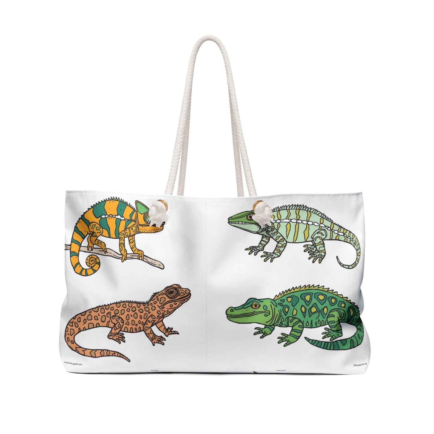 Lizard-Themed Weekender Bag - Perfect for Adventurers, Gift for Nature Lovers, Travel Essentials, Eco-Friendly Tote, Fun Animal Print Bag