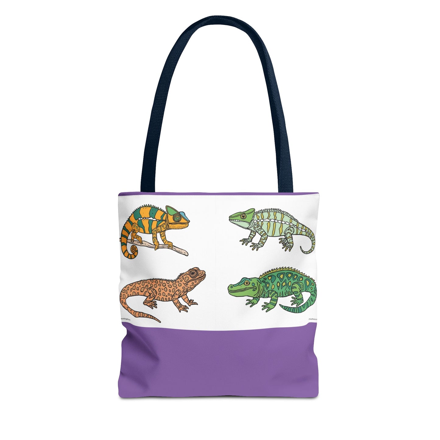 Reptile tote bag with colorful lizard print for beach and shopping