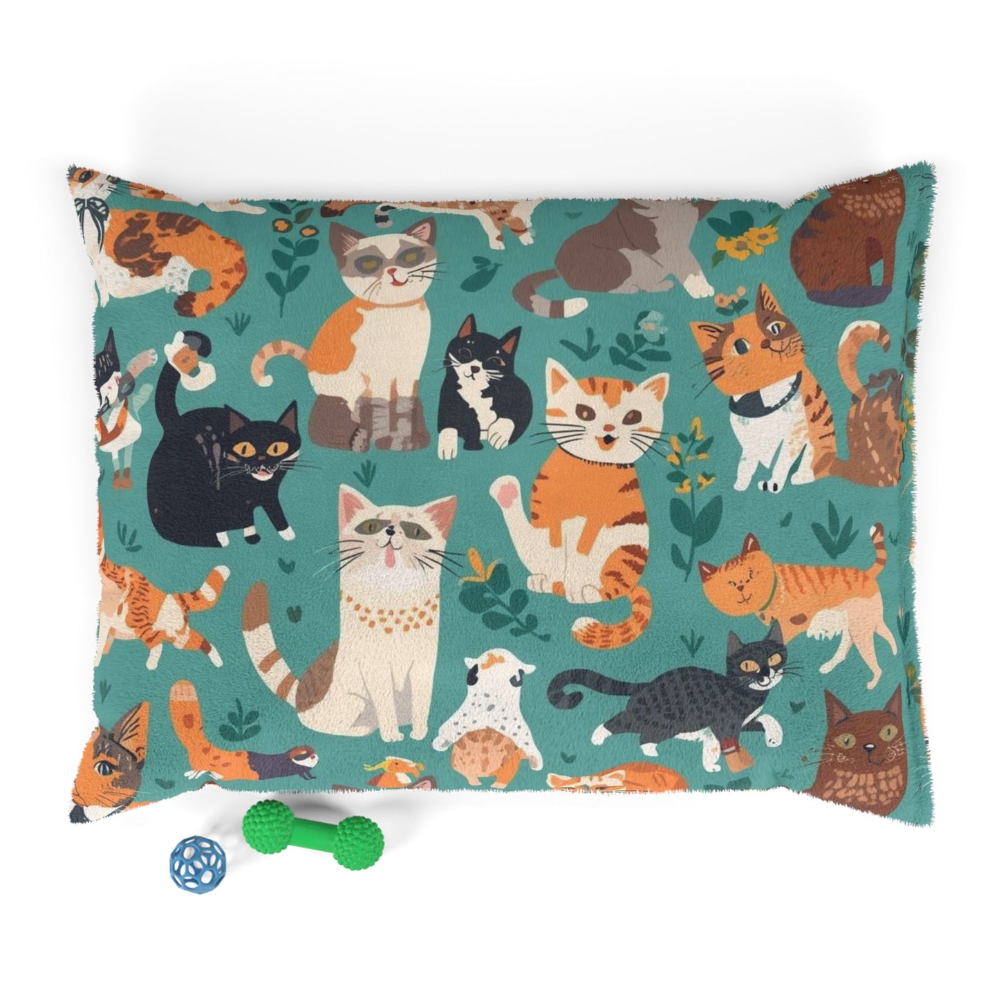 Plush cat bed with adorable feline print for cat lovers