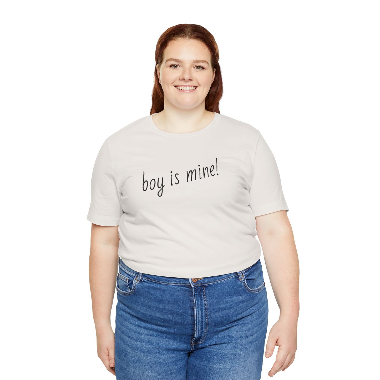 Boy is Mine! Unisex Jersey Tee - Casual Wear, Gift for Friends, Motivational Shirt, Everyday Outfit, Summer Essential, Flirt and Fun, Flayful Vibes