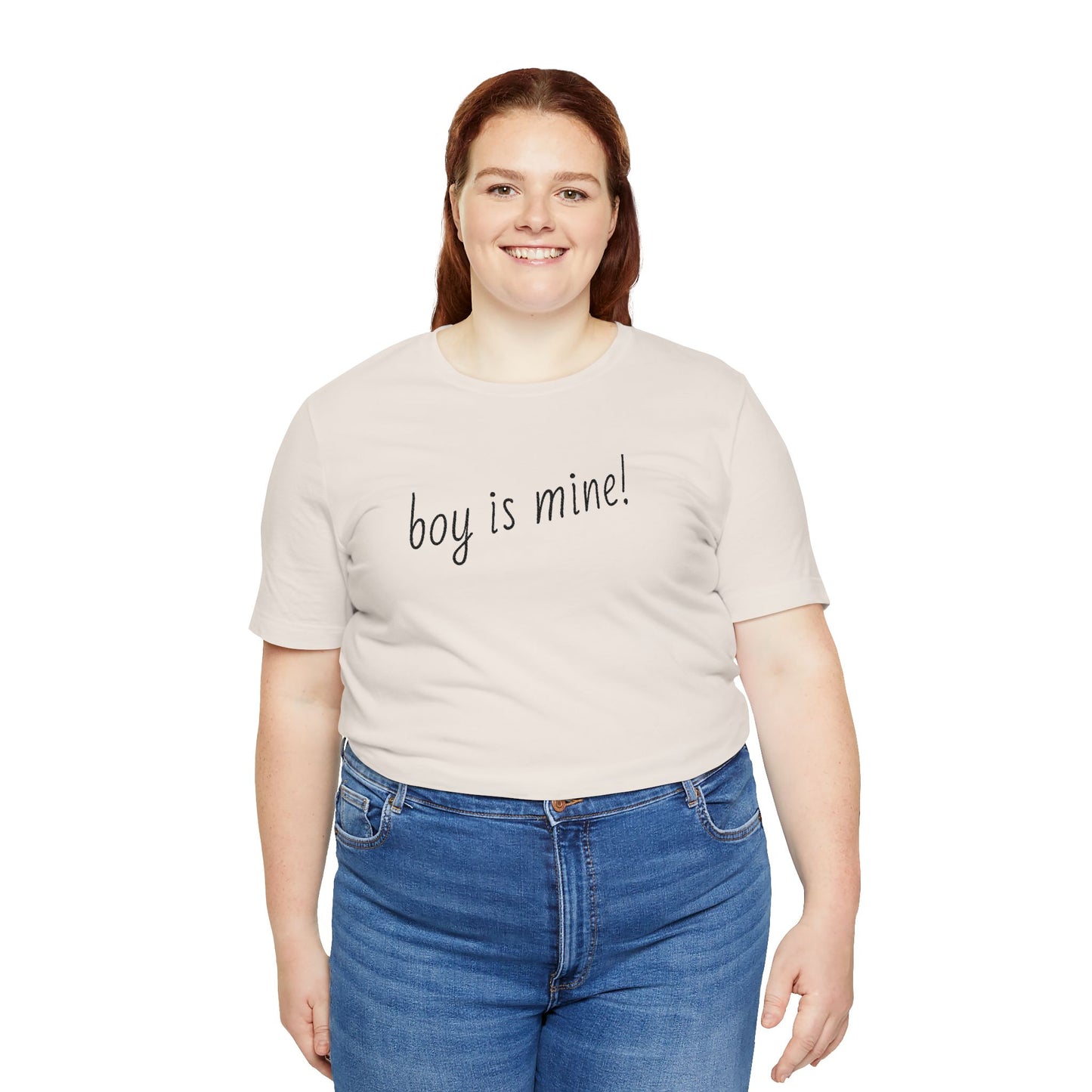 Boy is Mine! Unisex Jersey Tee - Casual Wear, Gift for Friends, Motivational Shirt, Everyday Outfit, Summer Essential, Flirt and Fun, Flayful Vibes