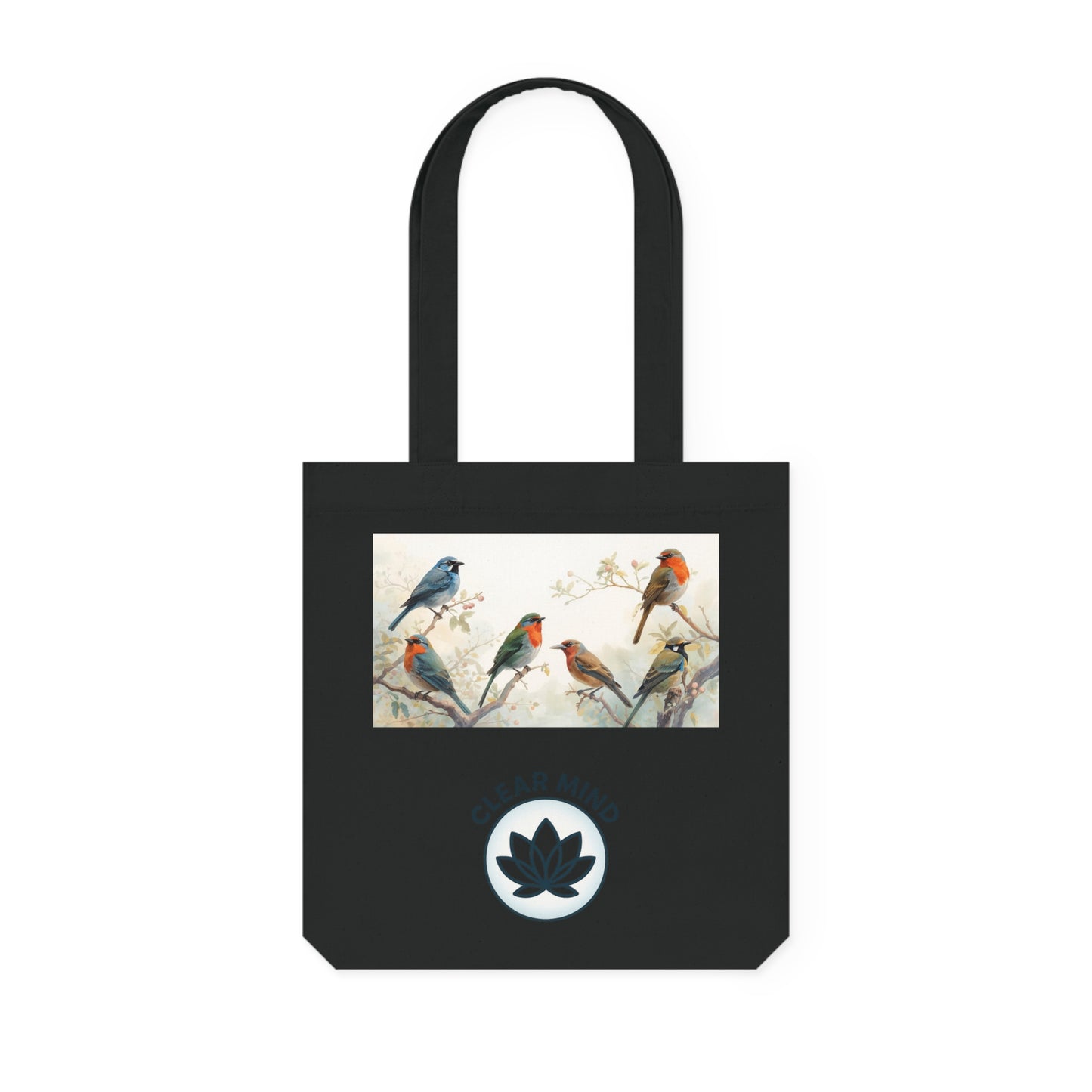 Nature-Inspired Woven Tote Bag | Clear Mind Design | Eco-Friendly Carryall, Shopping Bag, Bird Lover Gift, Gardening Tote, Boho Bag