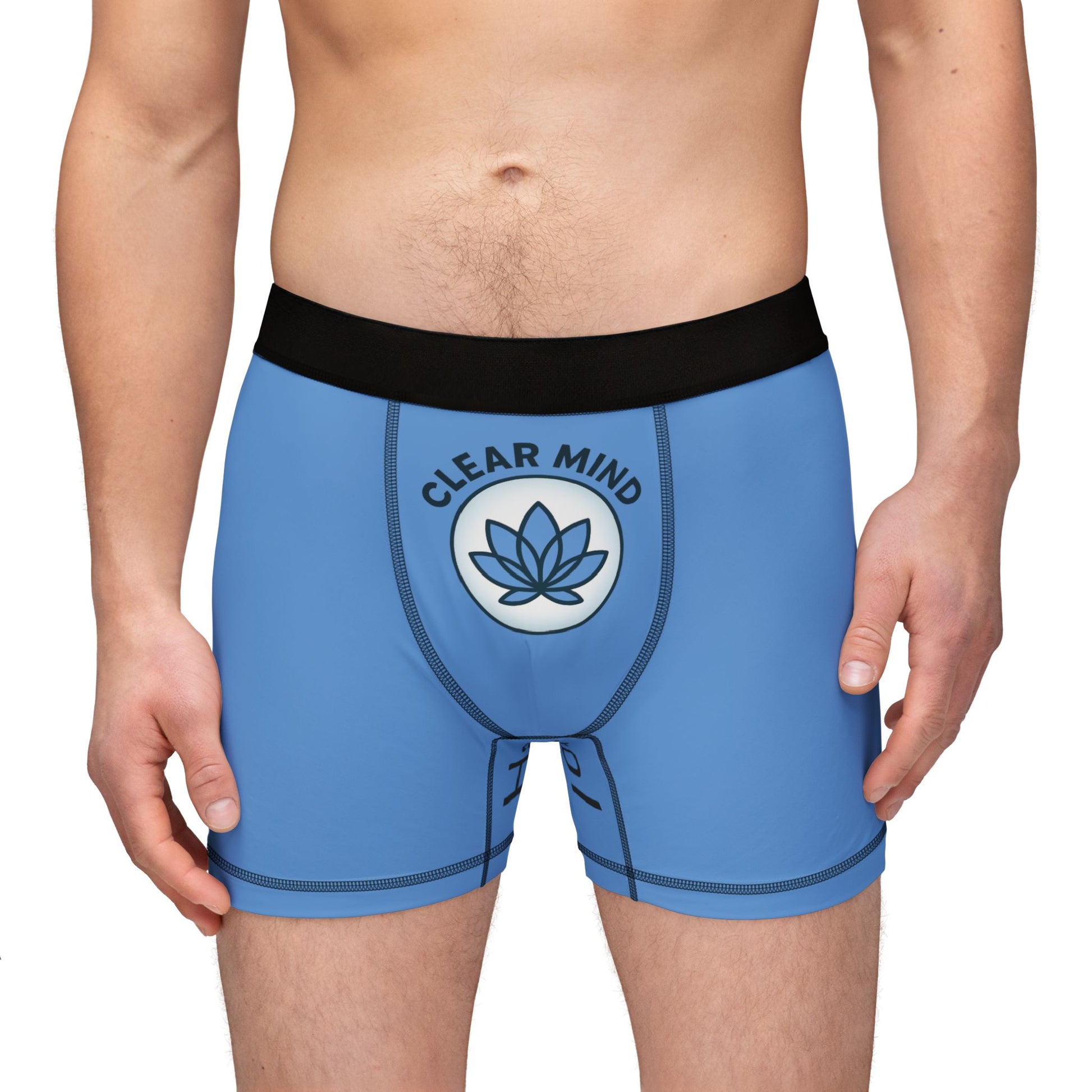 Lotus boxers with clear mind design for meditation enthusiasts
