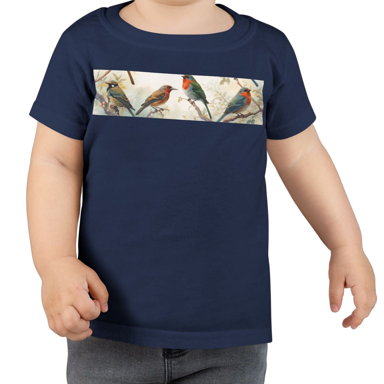 Cute nature toddler shirt with vintage bird design for kids