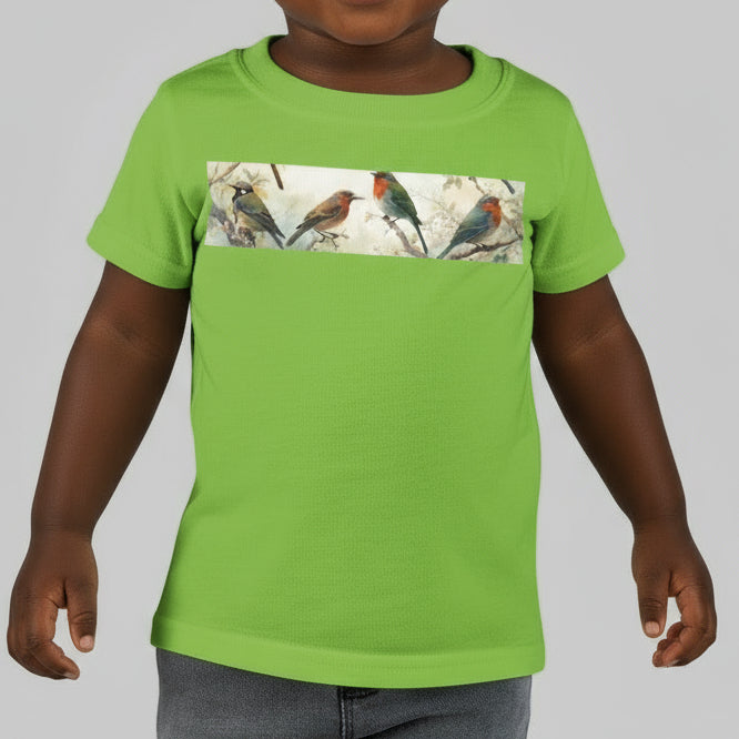 Cute nature toddler shirt with vintage bird design for kids