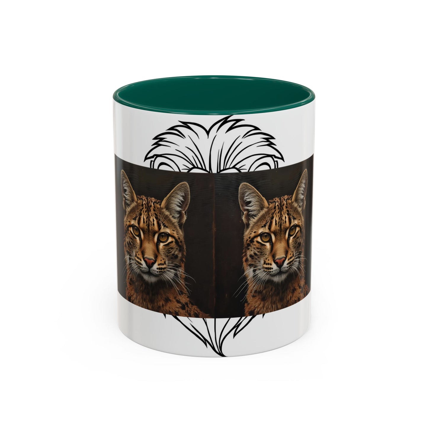 Two-tone cat mug with colorful design for cat lovers in 11oz and 15oz