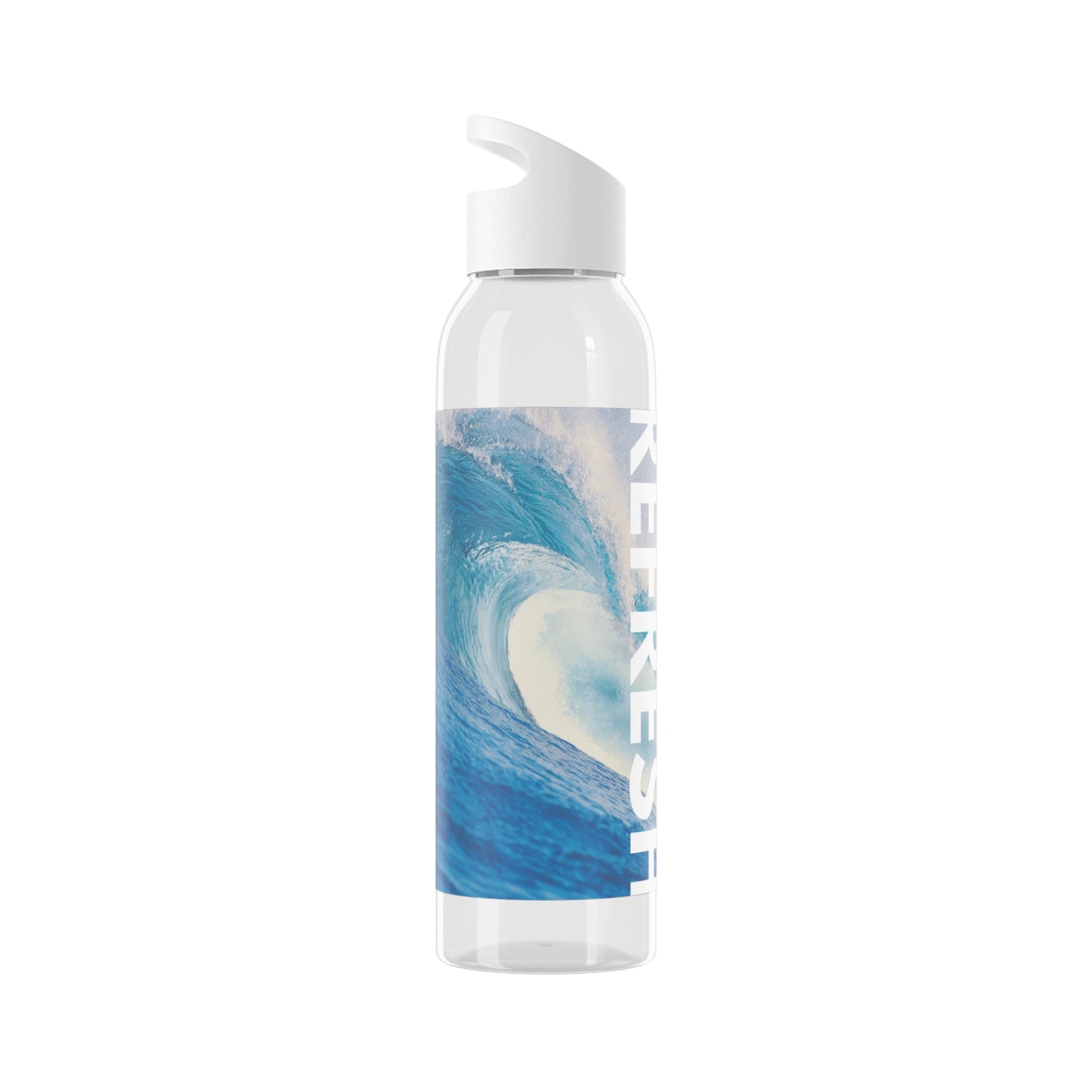 Ocean-inspired water bottle with sky blue design for gym and running