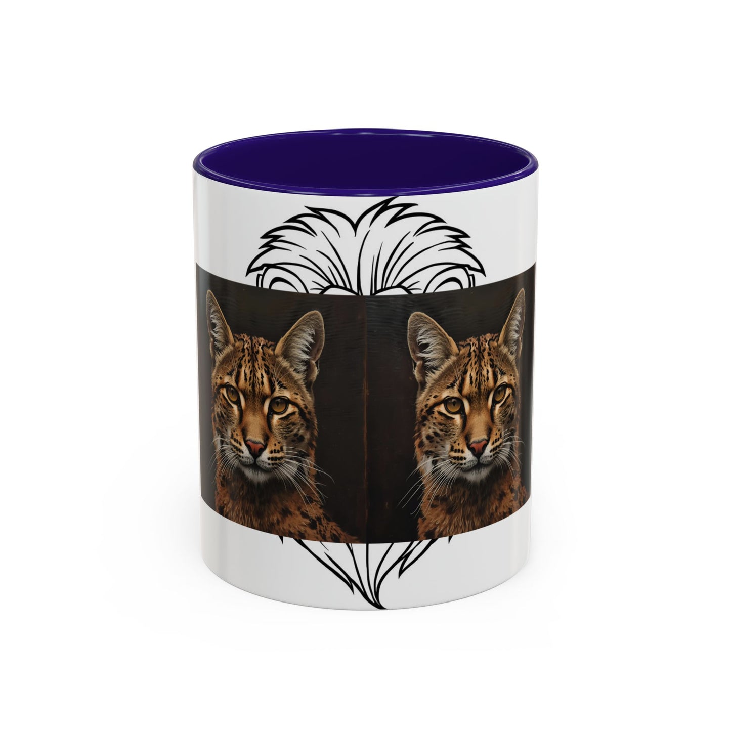 Two-tone cat mug with colorful design for cat lovers in 11oz and 15oz