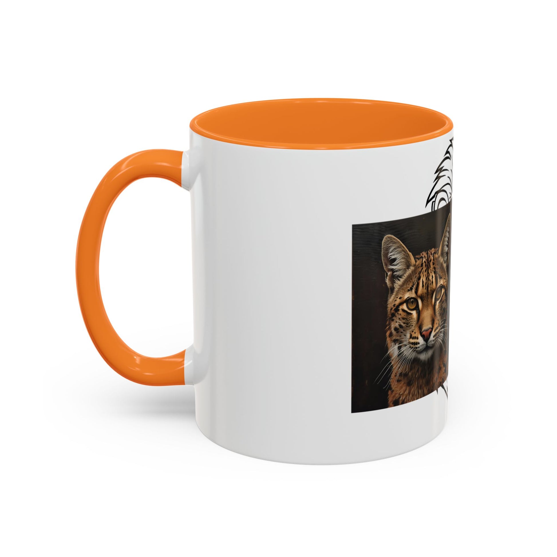 Two-tone cat mug with colorful design for cat lovers in 11oz and 15oz