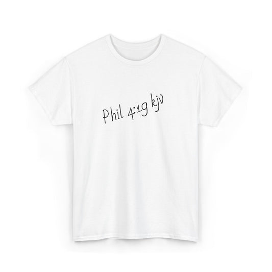 Scripture t-shirt with Philippians 4:19 KJV Bible verse