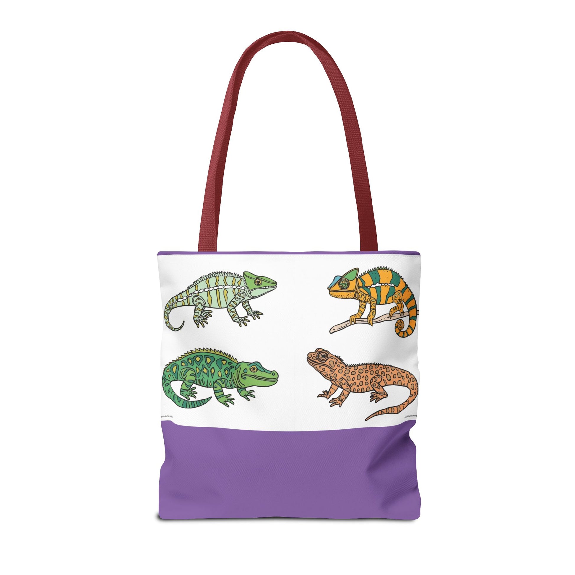 Reptile tote bag with colorful lizard print for beach and shopping