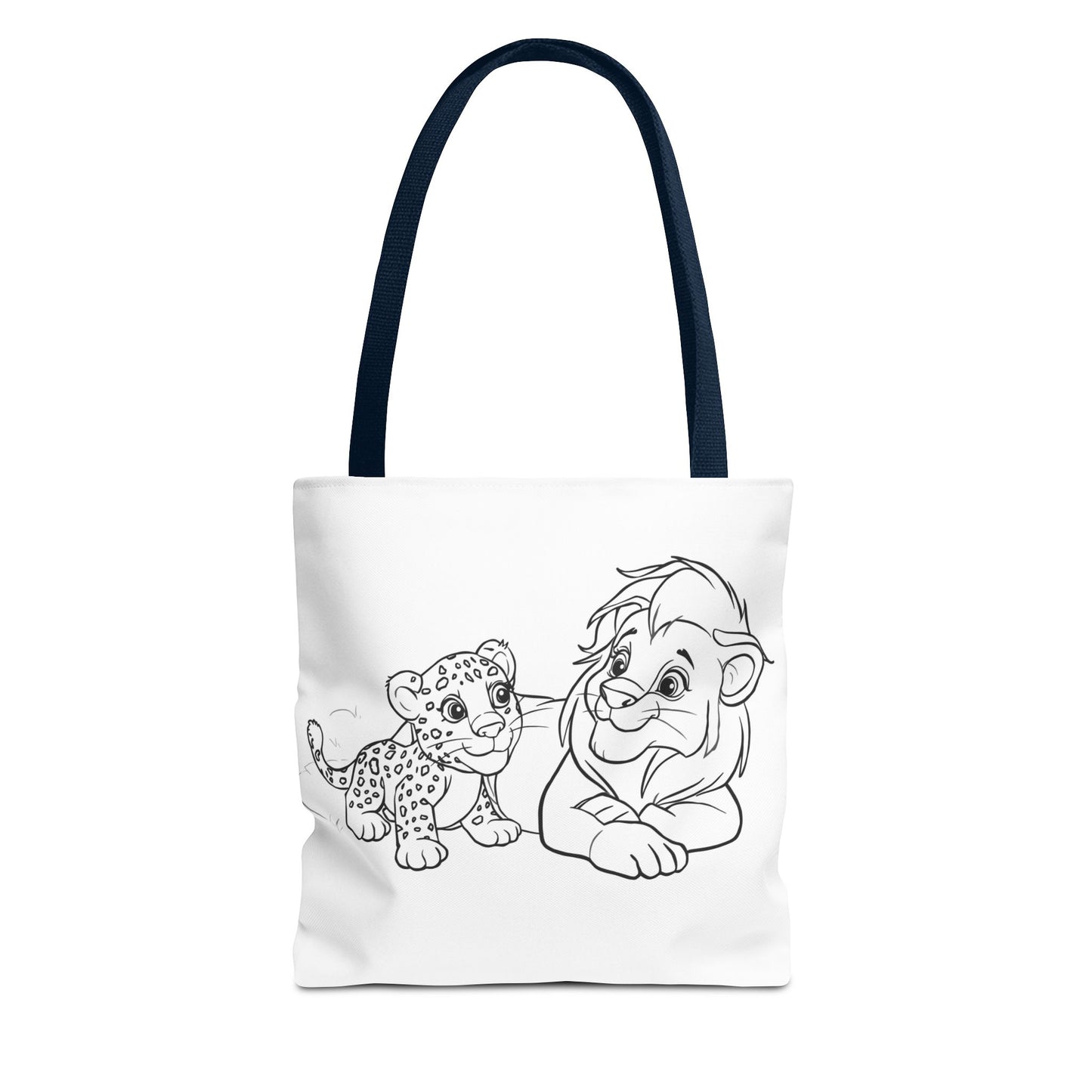 Whimsical Animal Friends Tote Bag, Cute Lion and Cub Design, Great for Kids, Gifts, Birthday, Everyday Use, Eco-Friendly