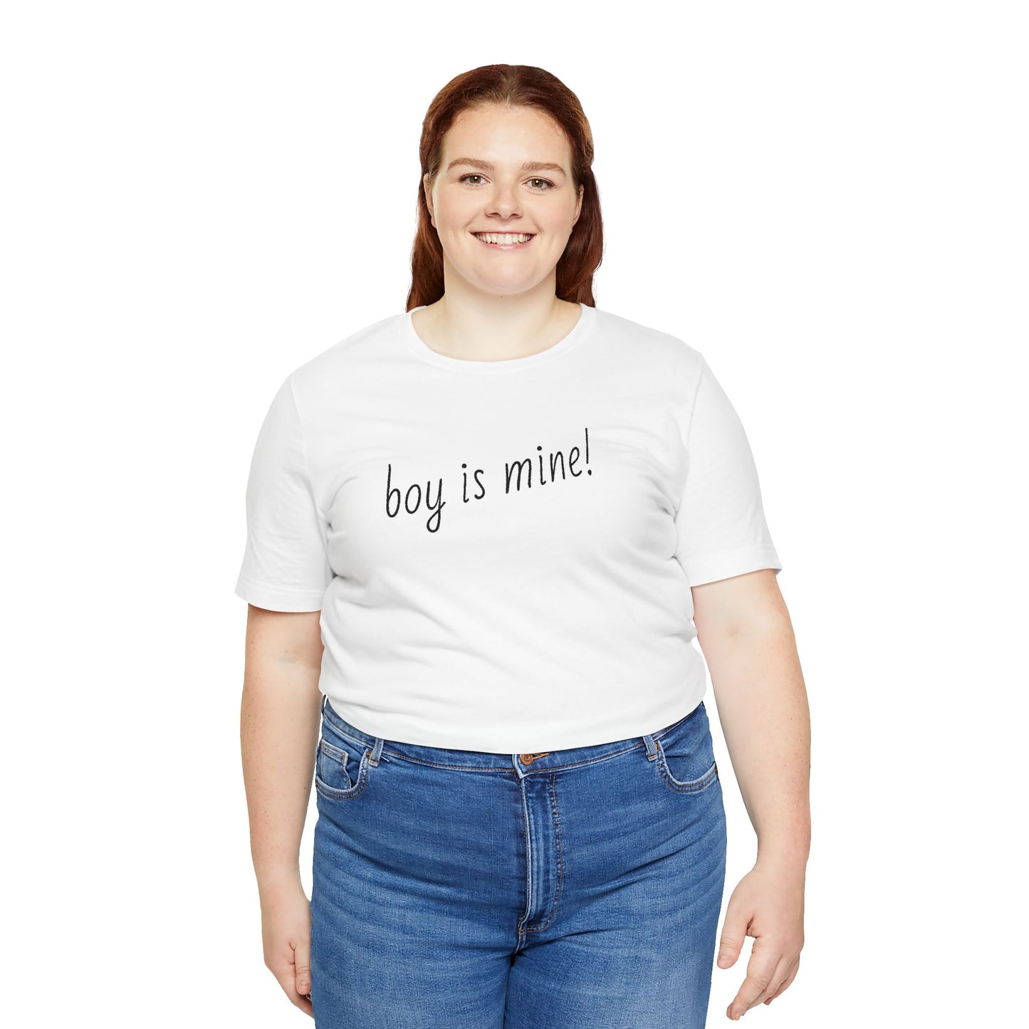 Boy is Mine! Unisex Jersey Tee - Casual Wear, Gift for Friends, Motivational Shirt, Everyday Outfit, Summer Essential, Flirt and Fun, Flayful Vibes