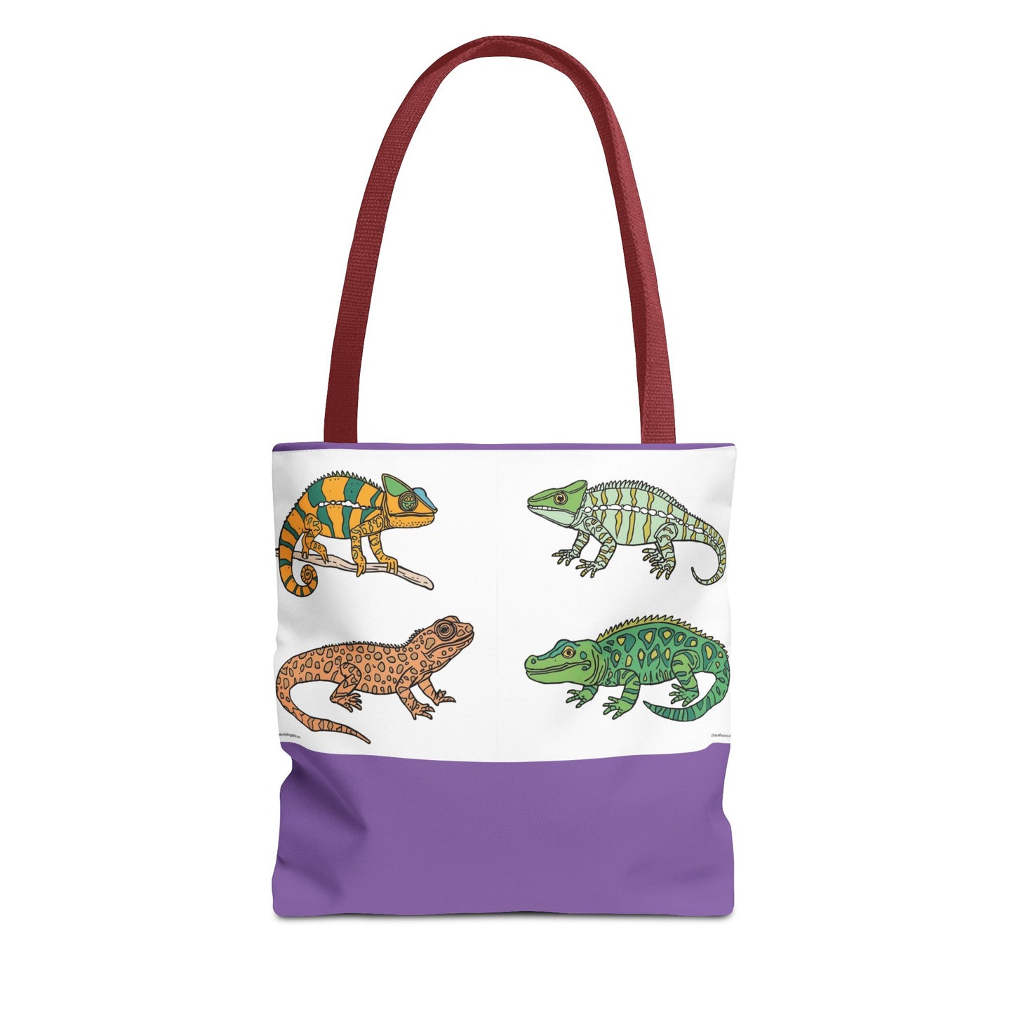 Reptile tote bag with colorful lizard print for beach and shopping
