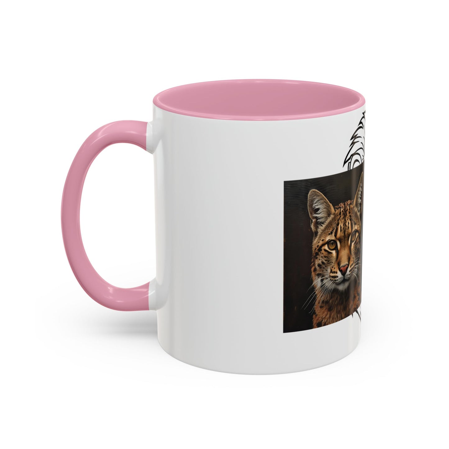 Two-tone cat mug with colorful design for cat lovers in 11oz and 15oz