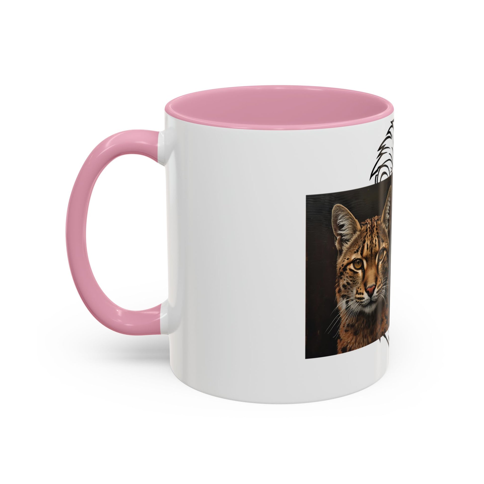 Two-tone cat mug with colorful design for cat lovers in 11oz and 15oz