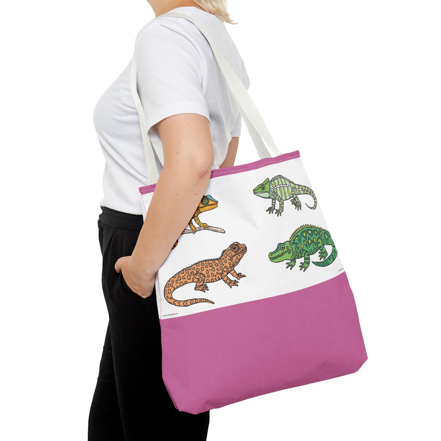 Colorful Lizard Tote Bag, Reptile Lover Gift, Eco-Friendly Shopping Bag, Beach Bag, Animal Print Purse