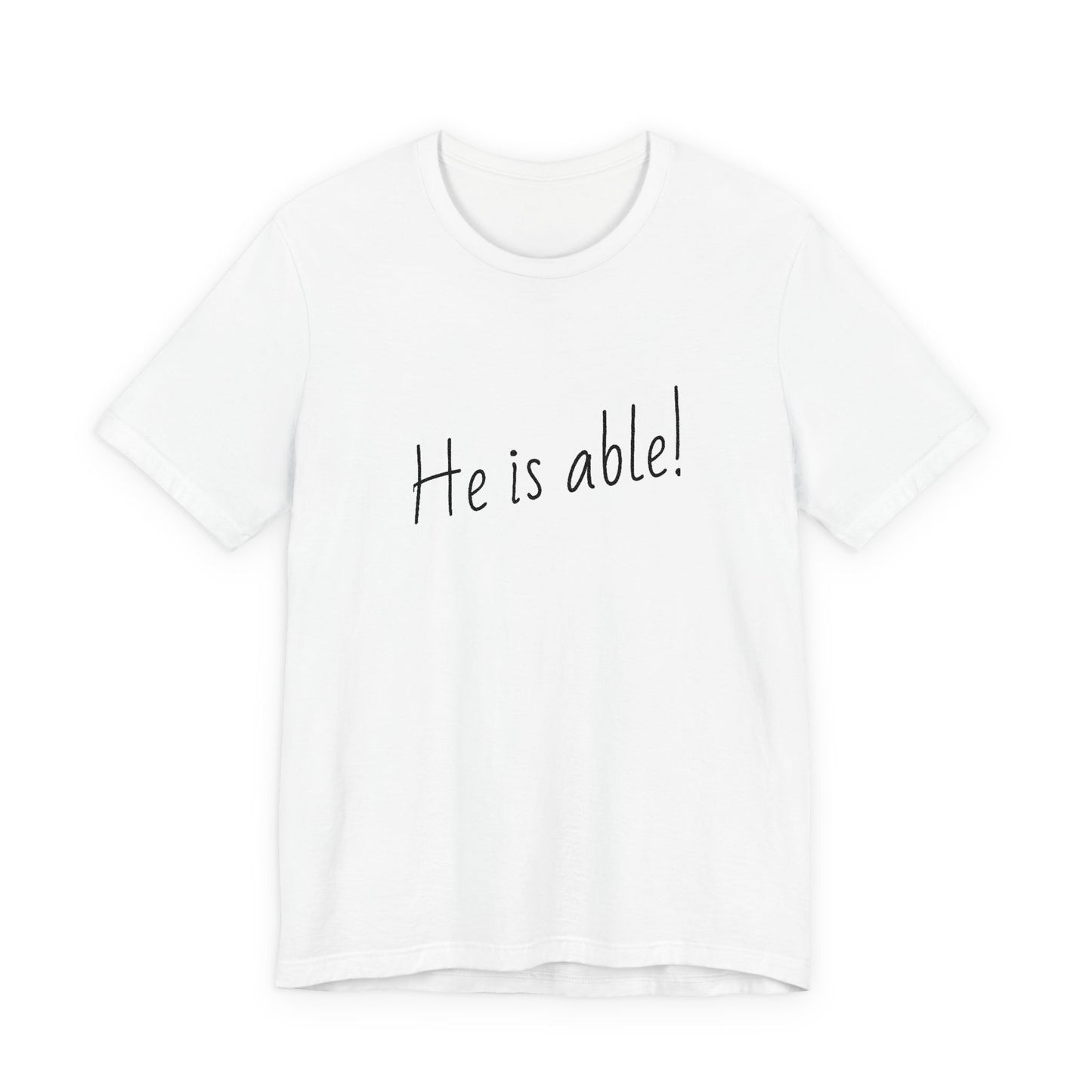 Faith-based jersey tee with inspirational message for believers