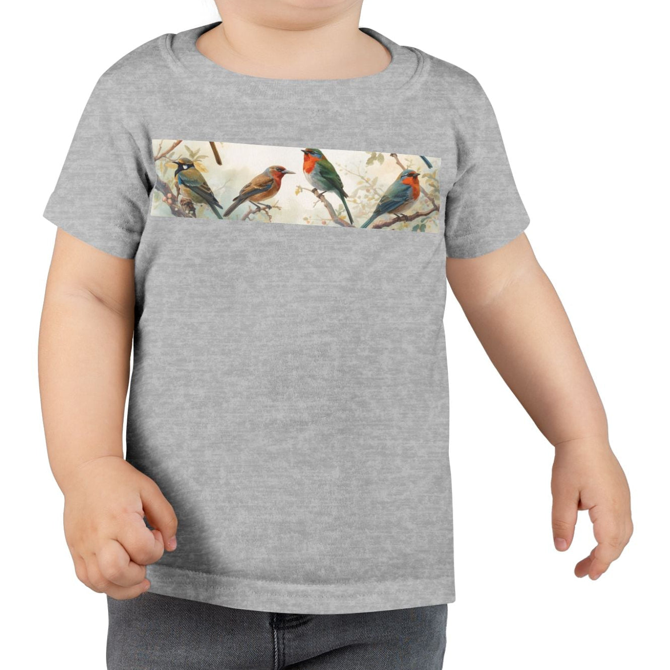 Cute nature toddler shirt with vintage bird design for kids