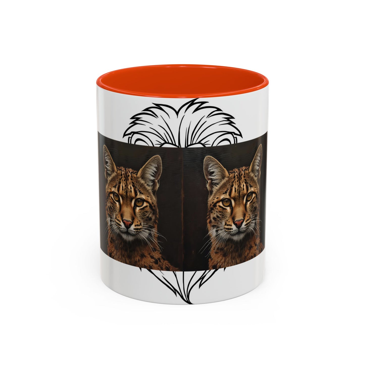Two-tone cat mug with colorful design for cat lovers in 11oz and 15oz