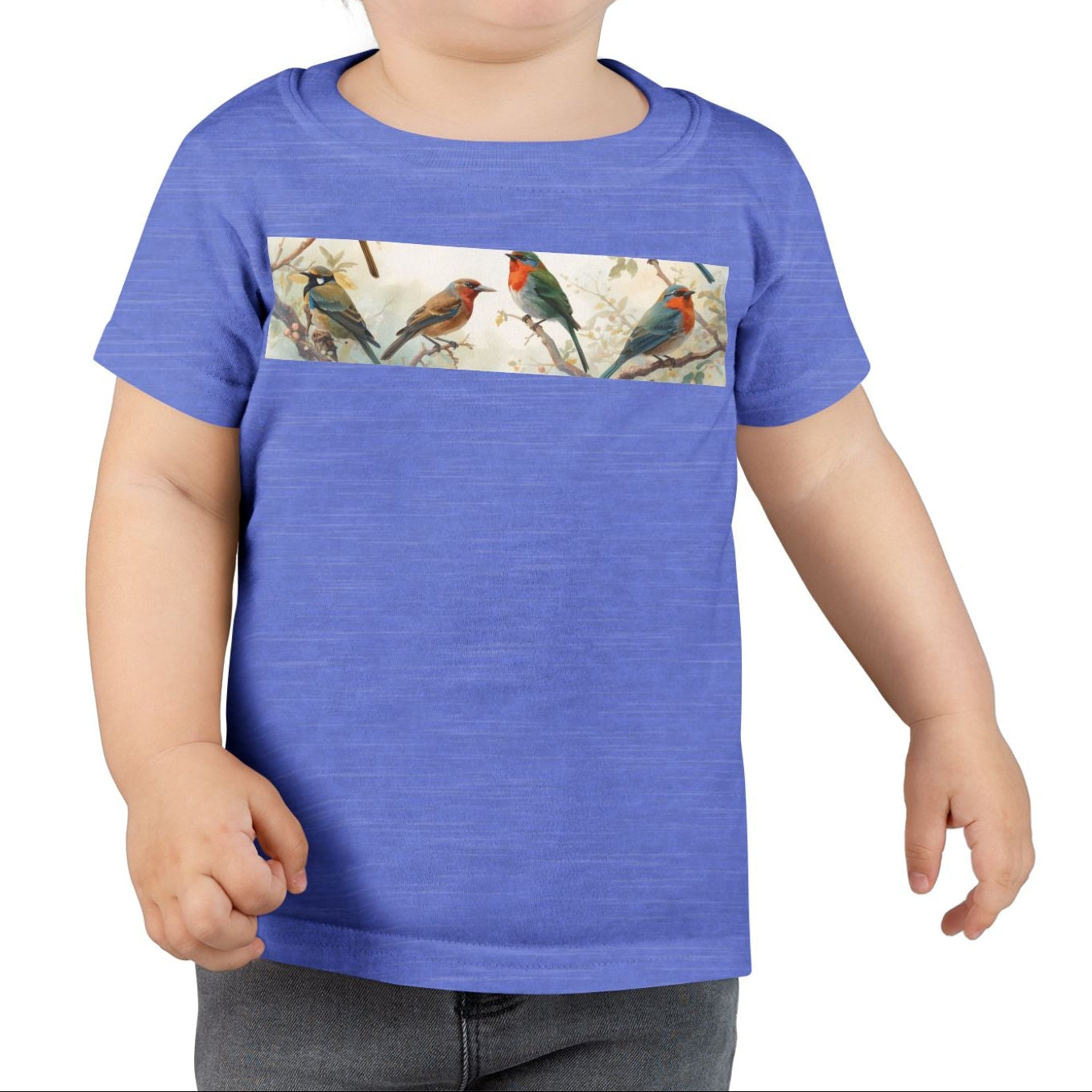 Cute nature toddler shirt with vintage bird design for kids