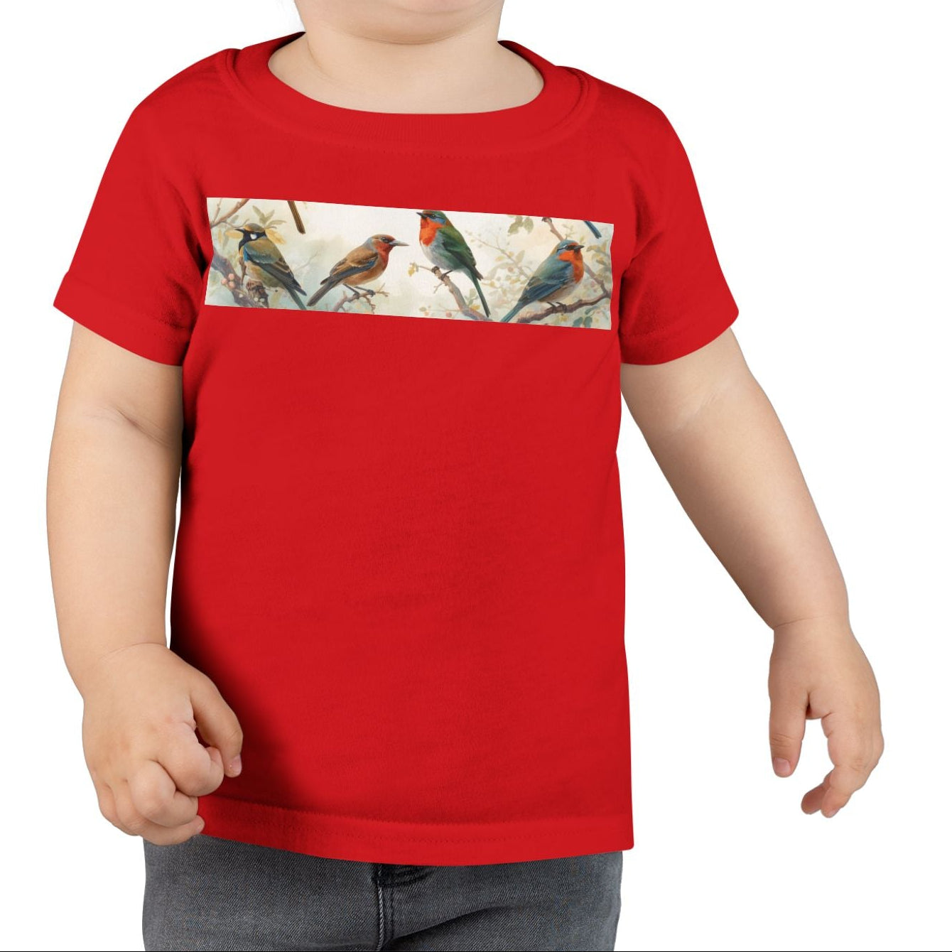 Cute nature toddler shirt with vintage bird design for kids