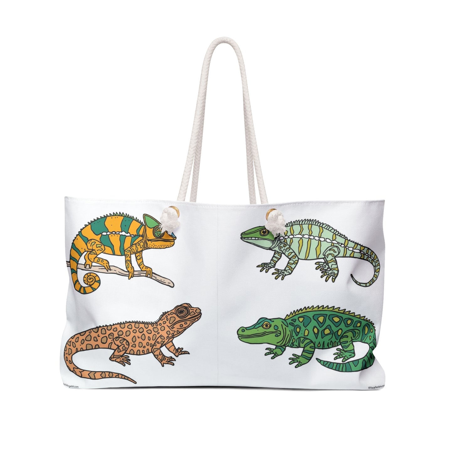 Lizard-Themed Weekender Bag - Perfect for Adventurers, Gift for Nature Lovers, Travel Essentials, Eco-Friendly Tote, Fun Animal Print Bag