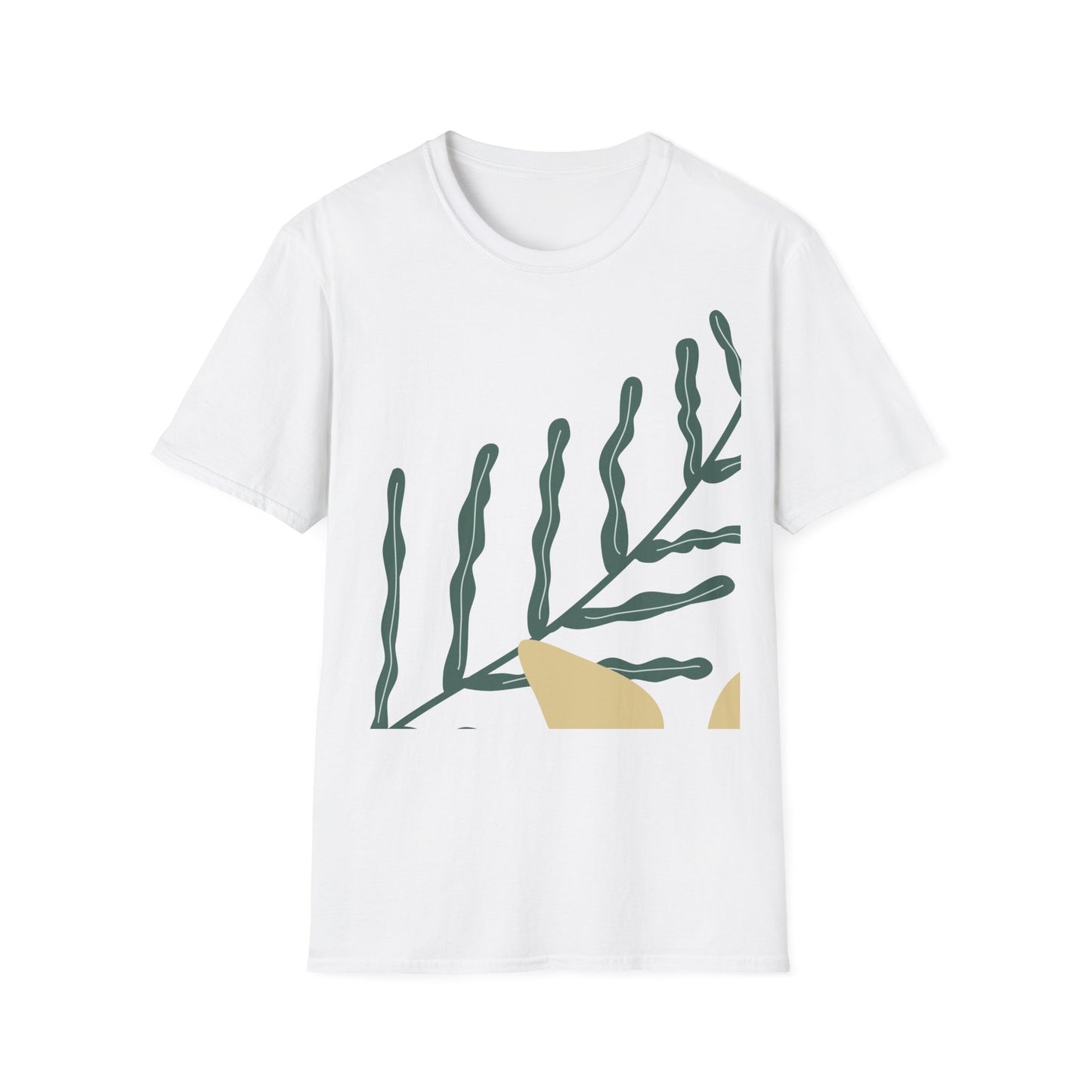Botanical print unisex t-shirt with flowering plant design eco-friendly casual wear