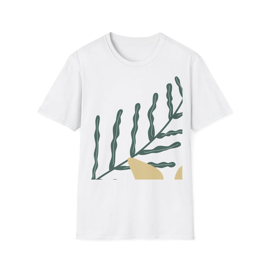 Botanical print unisex t-shirt with flowering plant design eco-friendly casual wear
