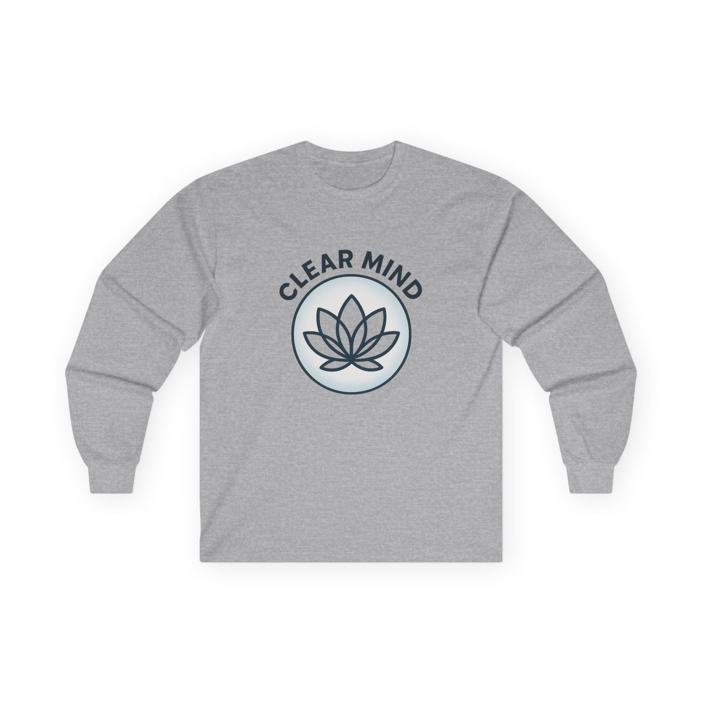 Clear mind meditation long sleeve shirt for yogis and wellness