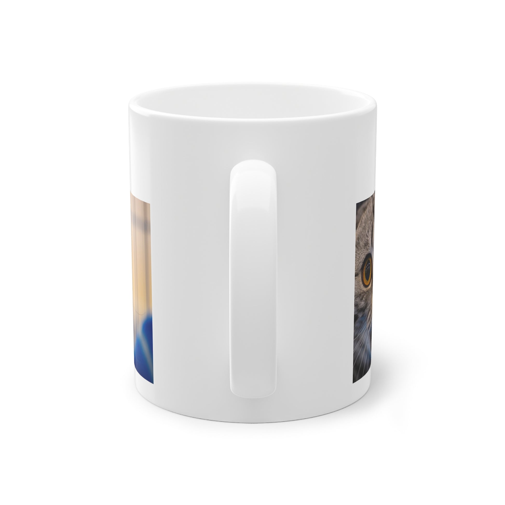 Hilarious cat mug with surprising look expression for pet owners