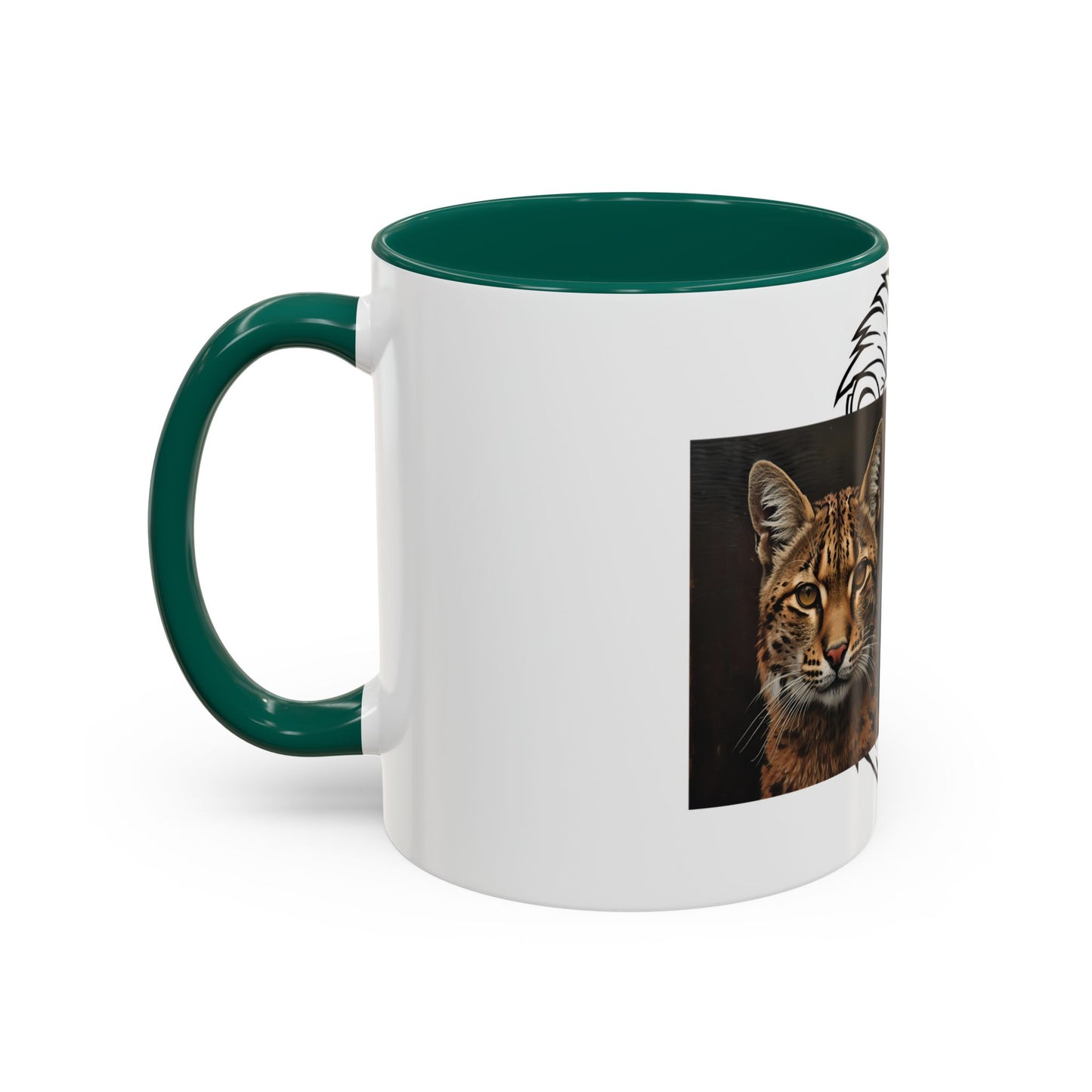 Two-tone cat mug with colorful design for cat lovers in 11oz and 15oz