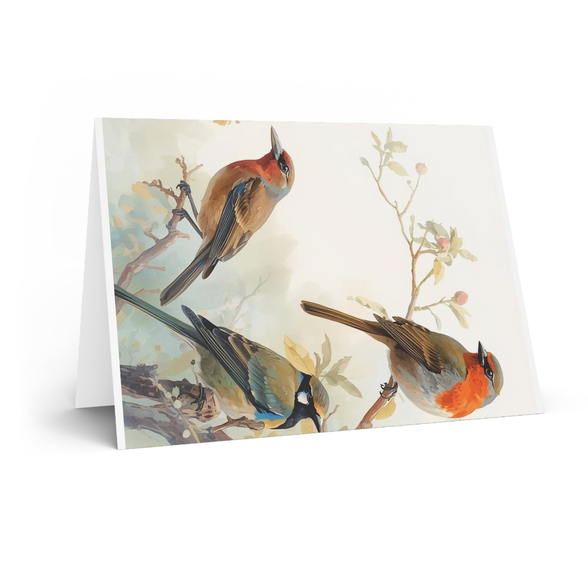 Bird art greeting cards with nature-inspired eco-friendly design