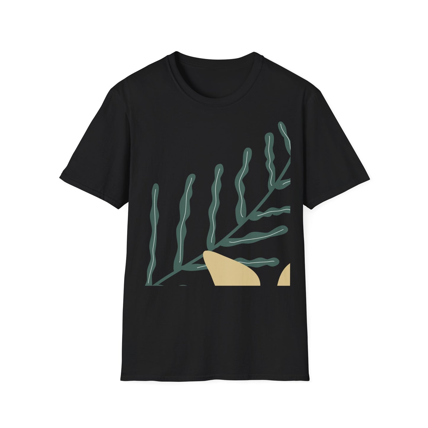 Unisex softstyle t-shirt featuring botanical flowering print for nature lovers