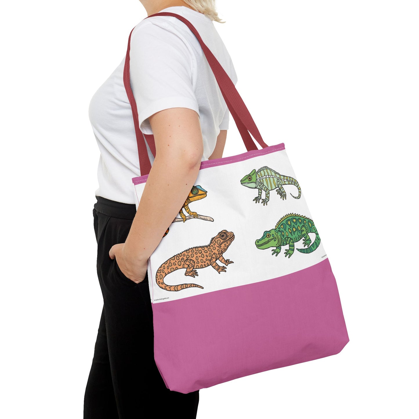 Colorful Lizard Tote Bag, Reptile Lover Gift, Eco-Friendly Shopping Bag, Beach Bag, Animal Print Purse