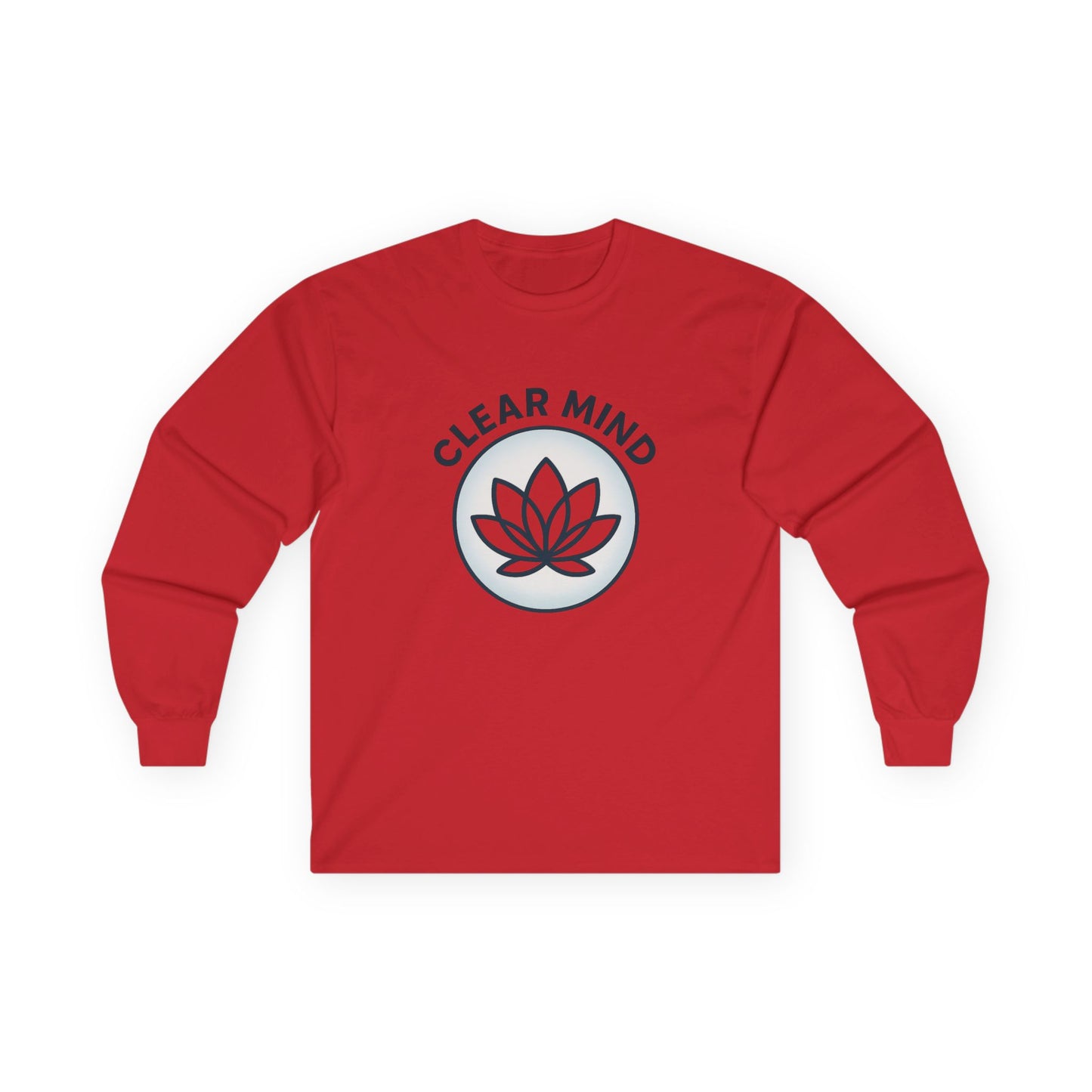 Clear mind meditation long sleeve shirt for yogis and wellness